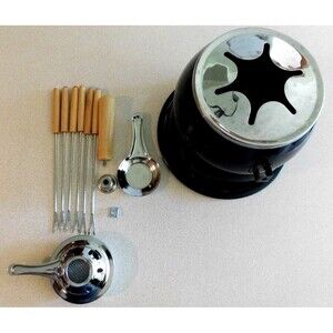 Steel Black Fondue Set